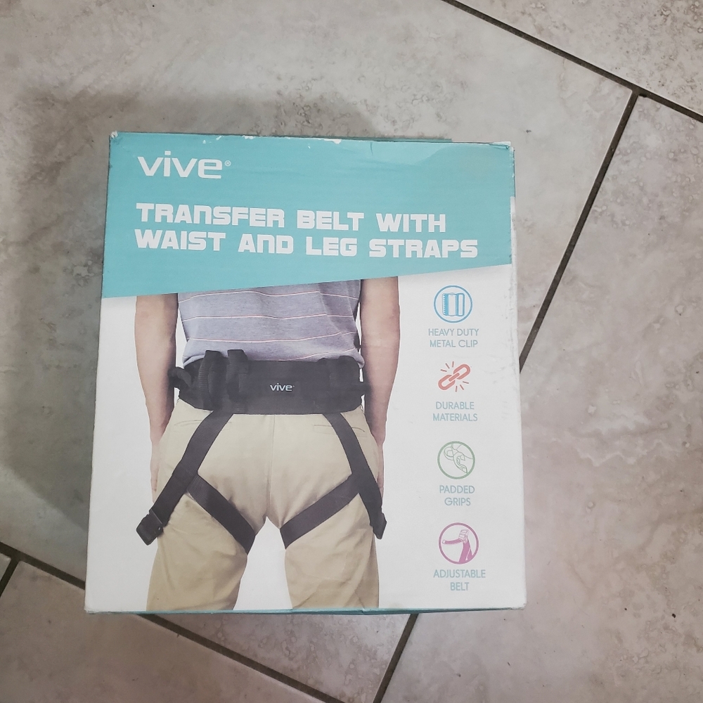 Open Box Black Transfer Belt with Waist and Leg Straps By VIVE